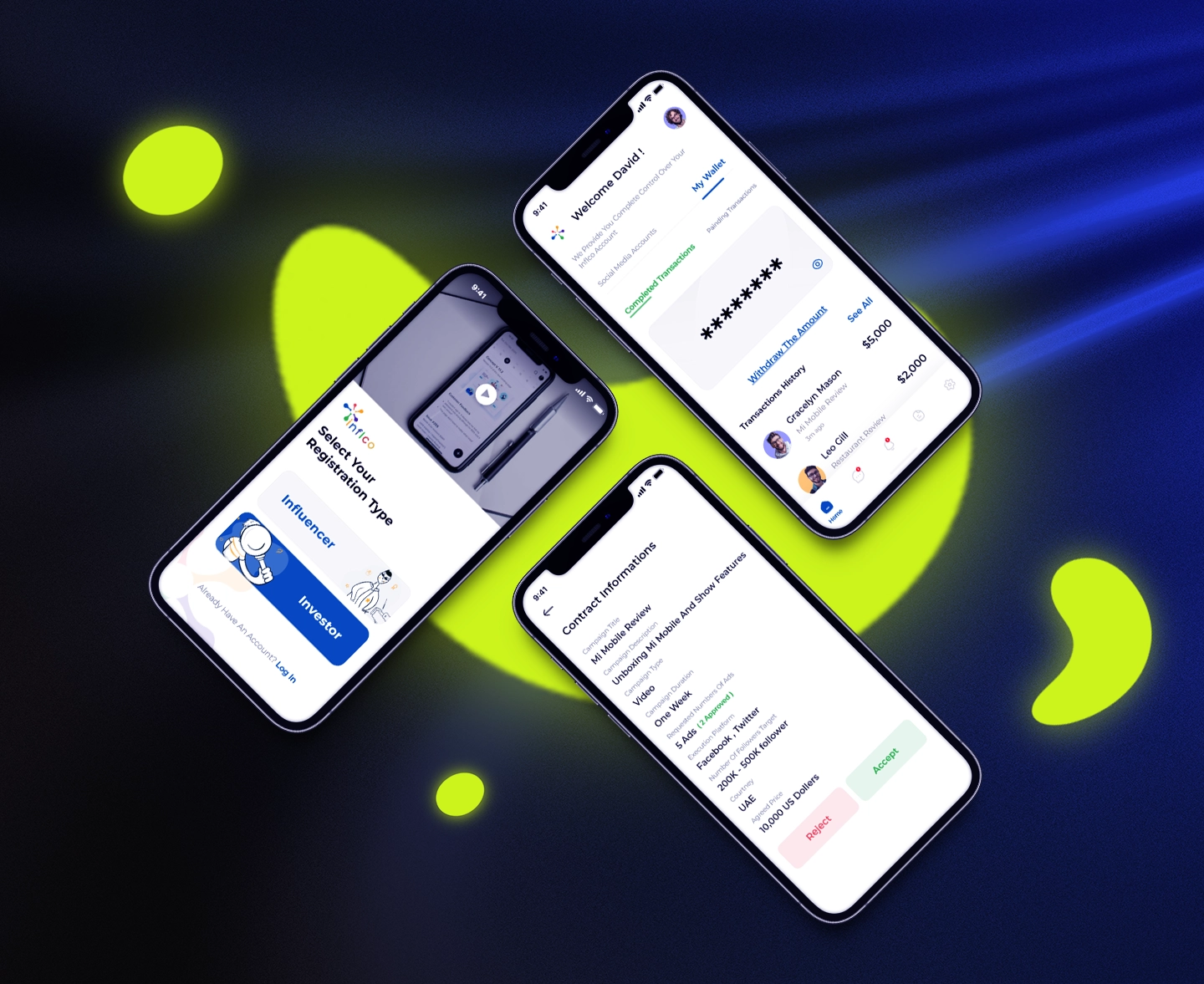 Inflco - تصميم تطبيق موبايل