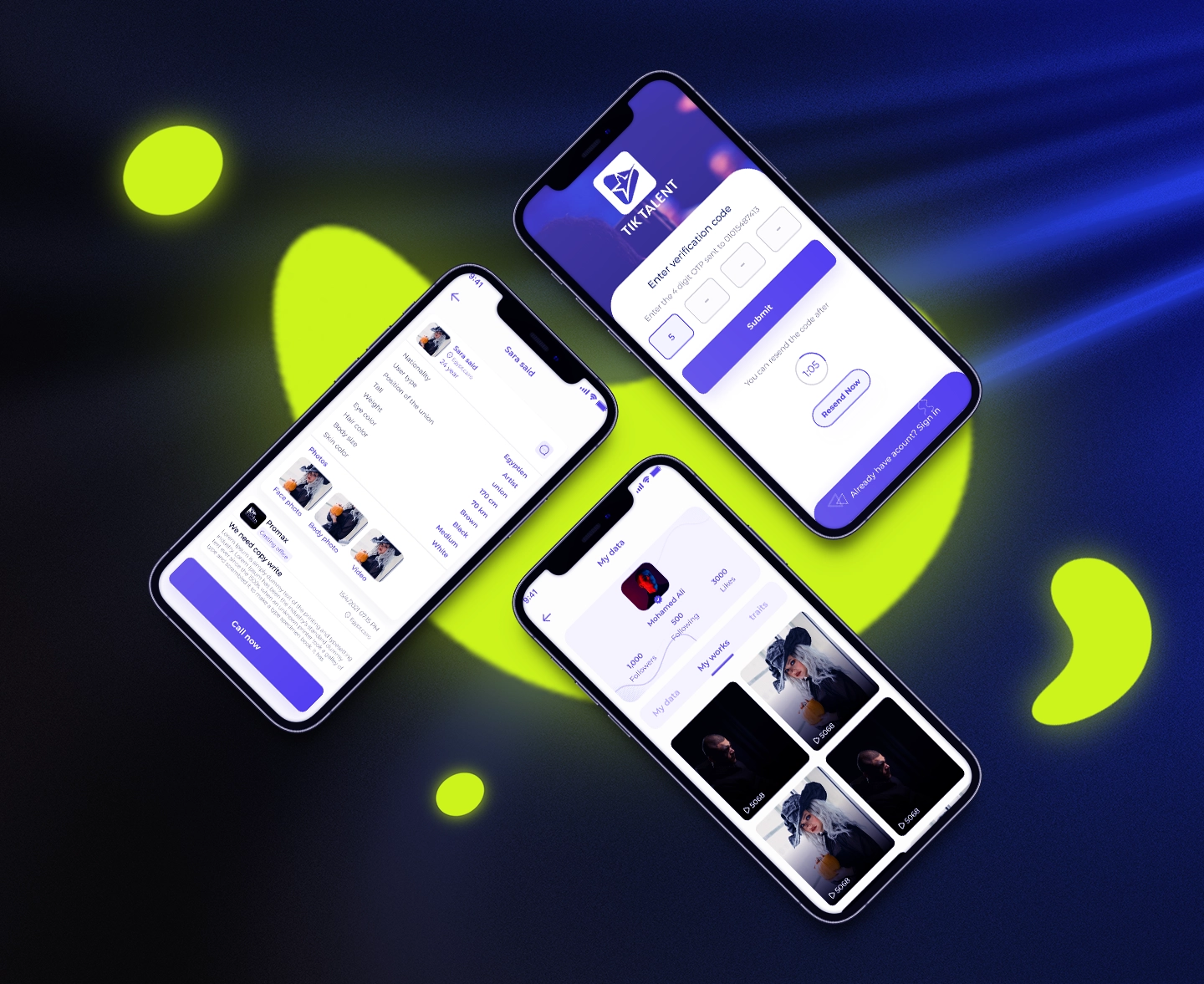 Tik Talent - تصميم تطبيق جوال